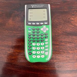 Graphing calculator TI-84 plus green with batteries
